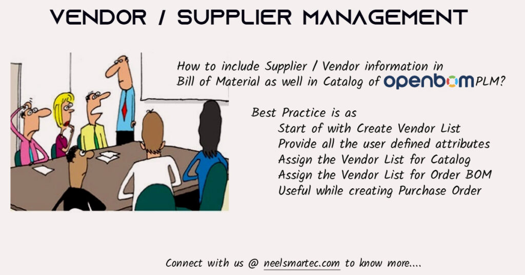 Vendor / Supplier Management in OpenBOM PLM