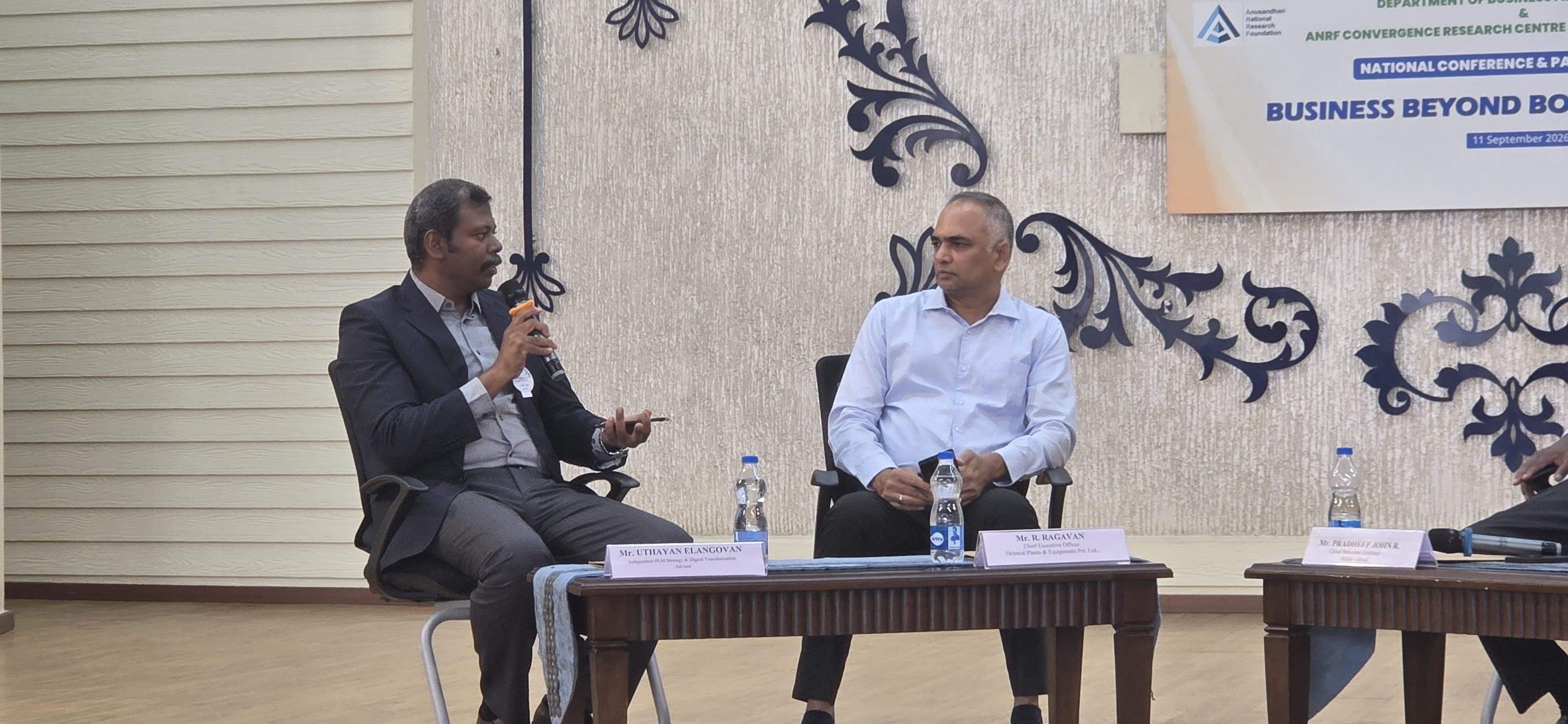 Uthayan Elangovan speaking during the panel discussion with Mr. R. Ragavan